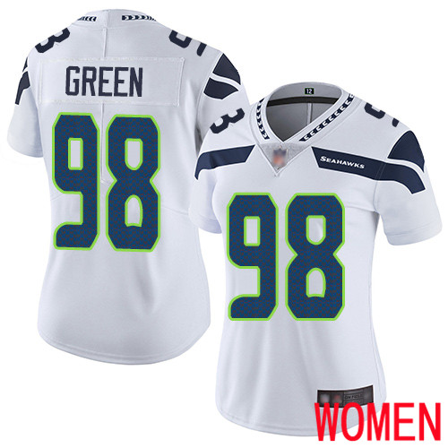 Seattle Seahawks Limited White Women Rasheem Green Road Jersey NFL Football #98 Vapor Untouchable